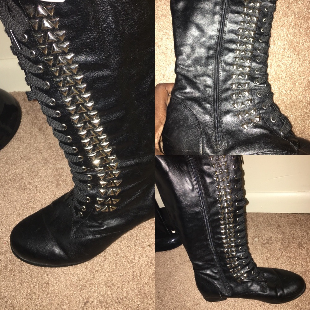 Black combat boots